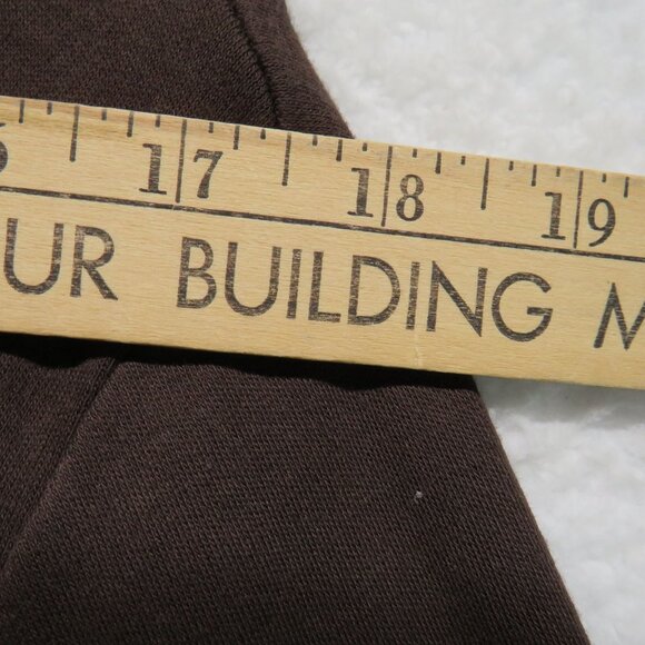 Quacker Factory T Shirt Sz Medium Rainbow Embellished Neckline Brown Long Sleeve - Picture 7 of 9